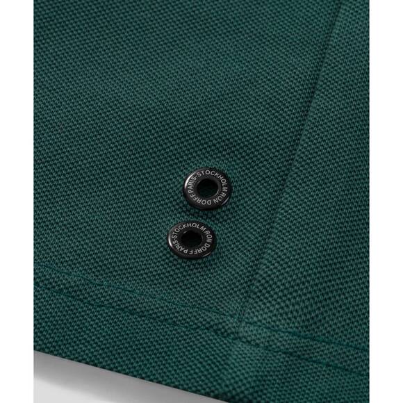 NEW RON DORFF cotton pique tank top with piping in pine green - Picture 3 of 3